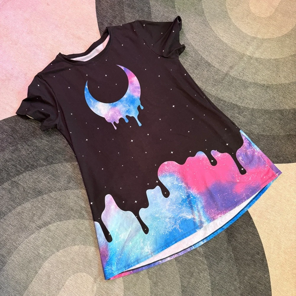BlackMilk | Limited Edition Galaxy Melt Swing Tee Dress - Picture 9 of 11